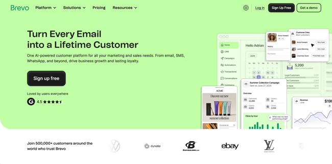 Brevo homepage screenshot