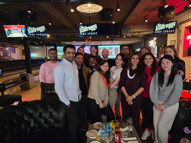 Canada team night out at a bowling alley