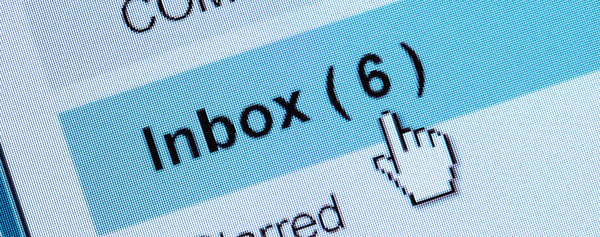 Cursor clicking an email inbox on a screen