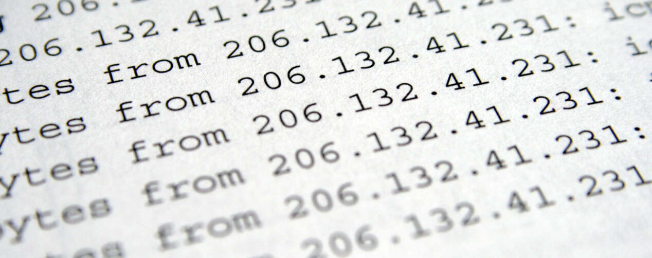 Printed network output repeating the same IP address, line after line