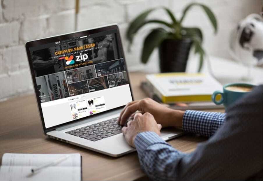 Laptop showing the Morgan Sports website