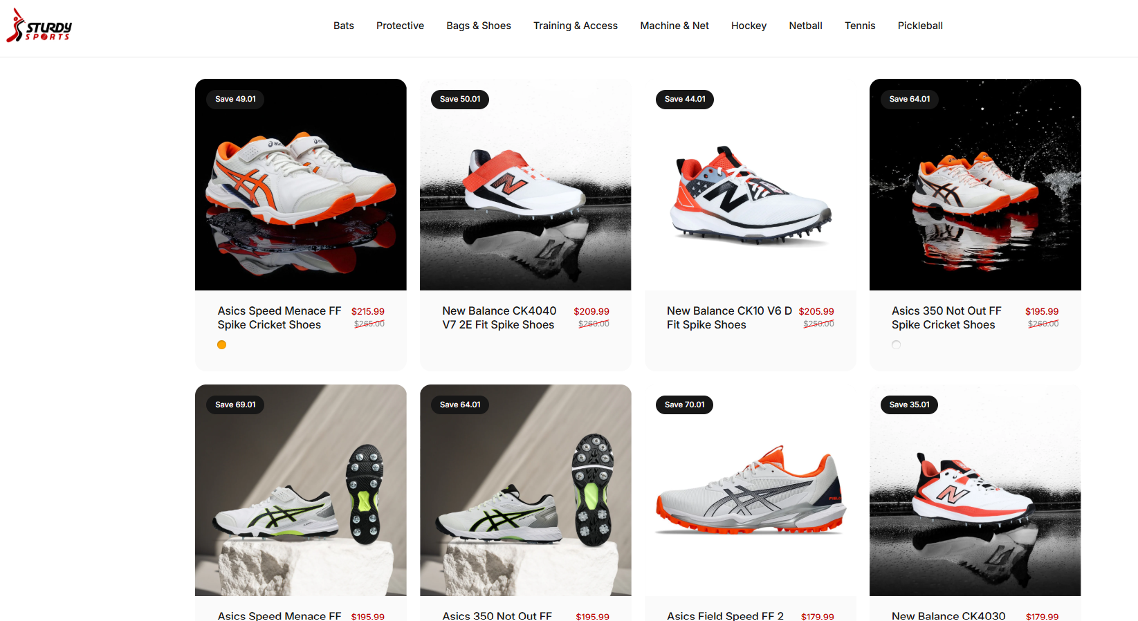 Sturdy Sports shoes page