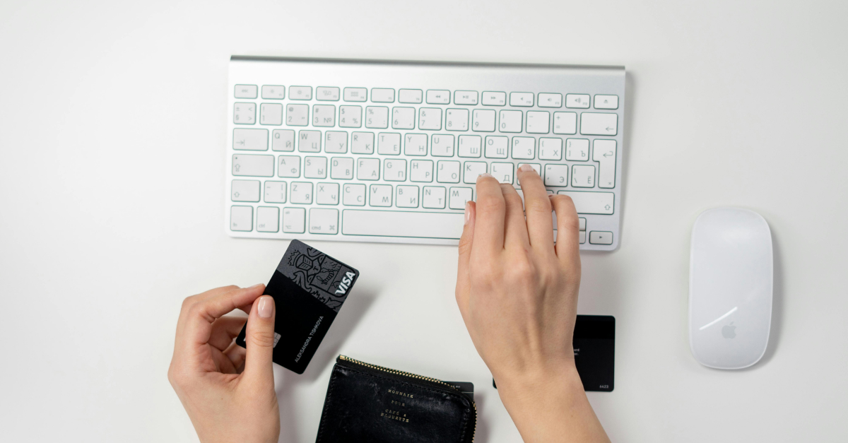 Hands on a keyboard conducting ecommerce search